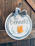 Family Name with Laurels Interchangeable Design: Round Design & Swappable Design - Paisley Grace Makery