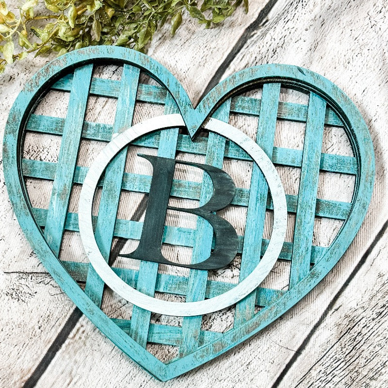 Heart Tobacco Basket Inspired Monogram: Laser Crafts - Paisley Grace Makery