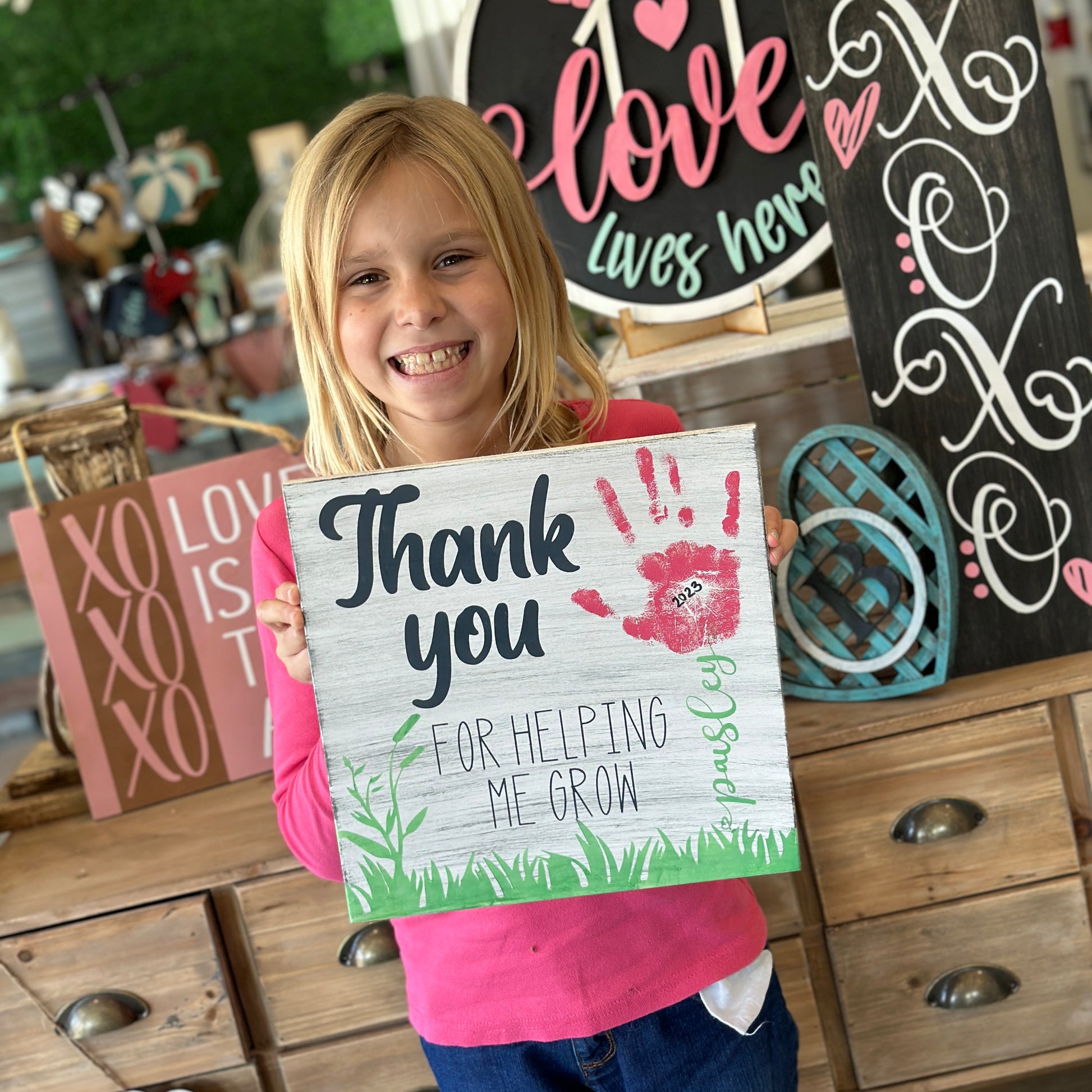 Thank you for Helping Me Grow Handprint Craft - Paisley Grace Makery