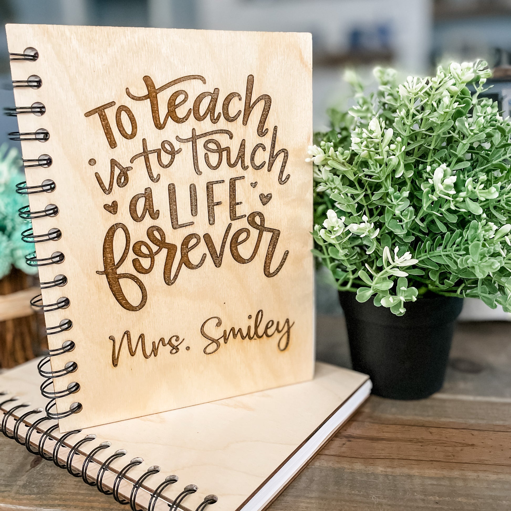 Teacher Personalized Engraved Journal - Paisley Grace Makery