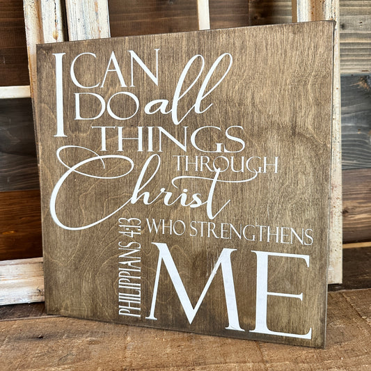 I Can Do All Things Through Christ Who Strengthens Me: SQUARE DESIGN - Paisley Grace Makery