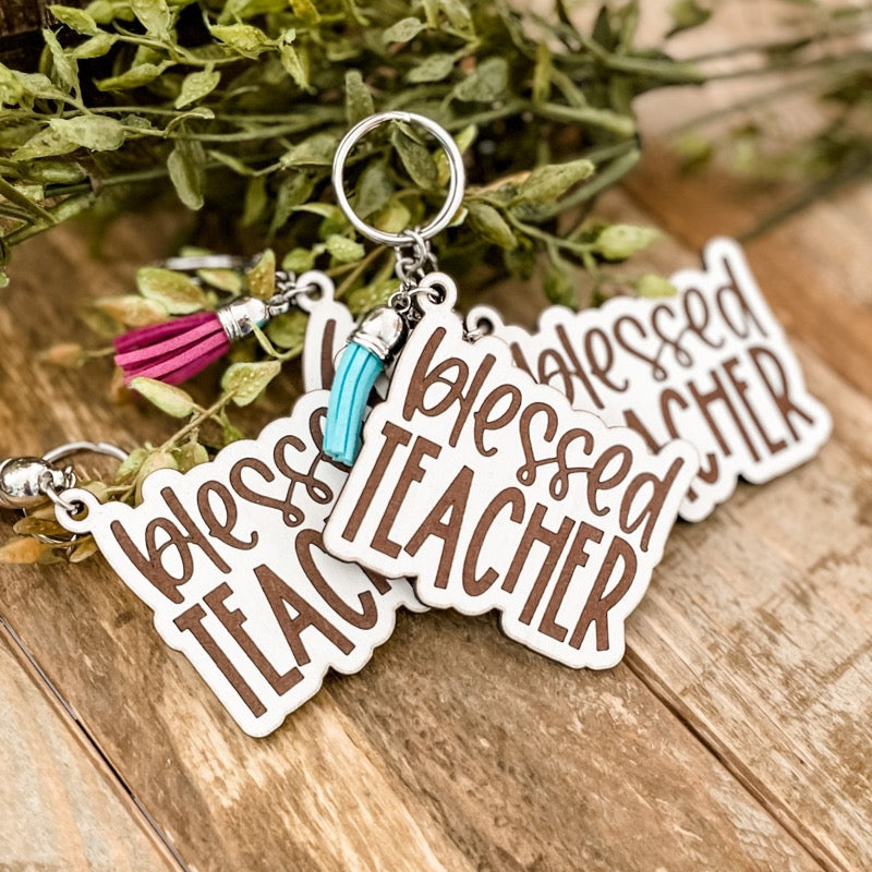 Blessed Teacher Keychain - Paisley Grace Makery