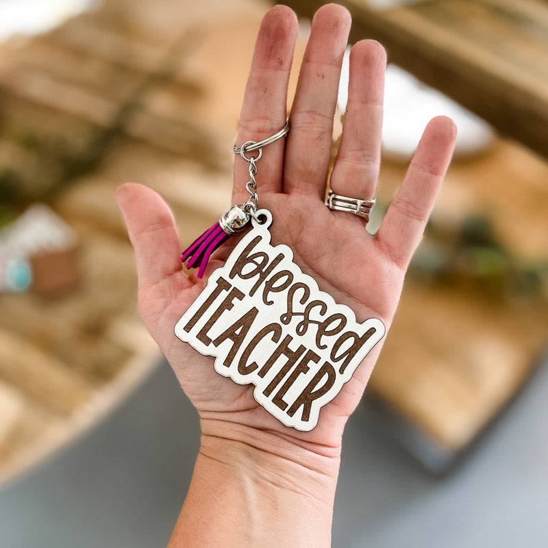 Blessed Teacher Keychain - Paisley Grace Makery