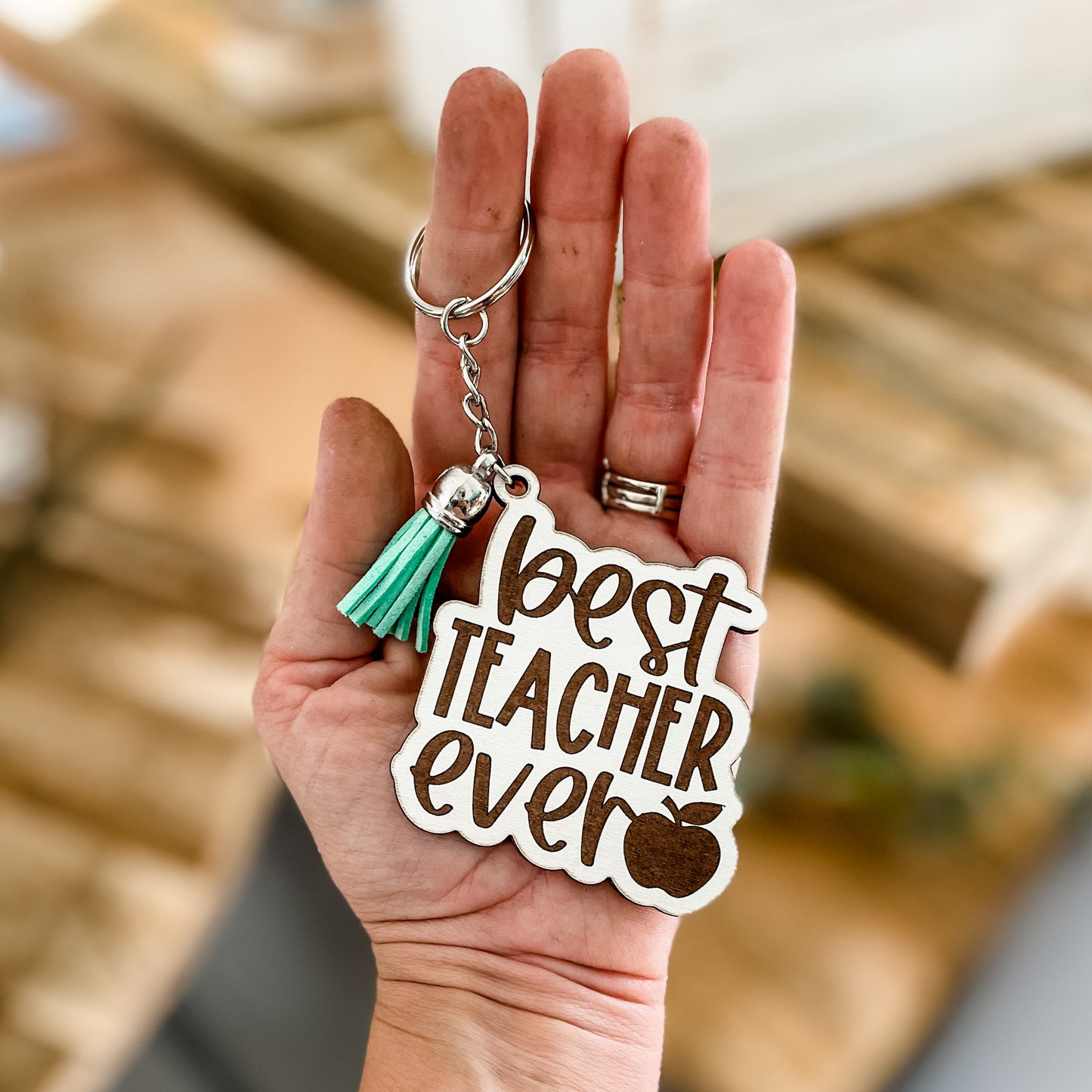 Best Teacher Ever Keychain - Paisley Grace Makery