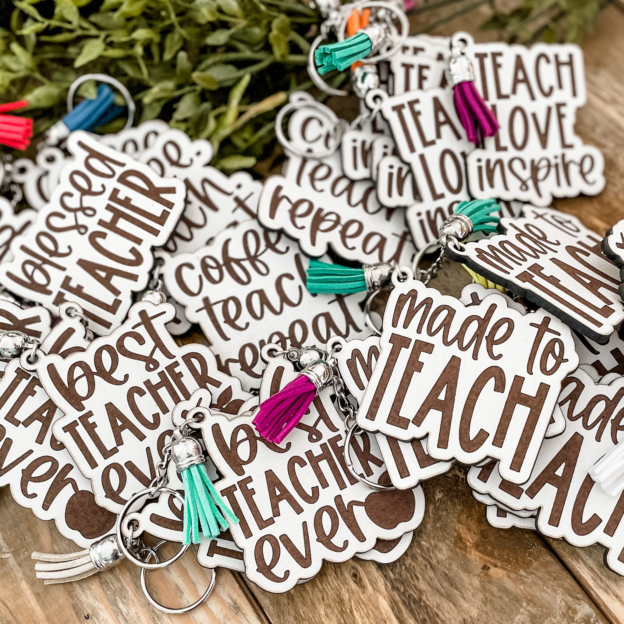 Teach Love Inspire Keychain - Paisley Grace Makery