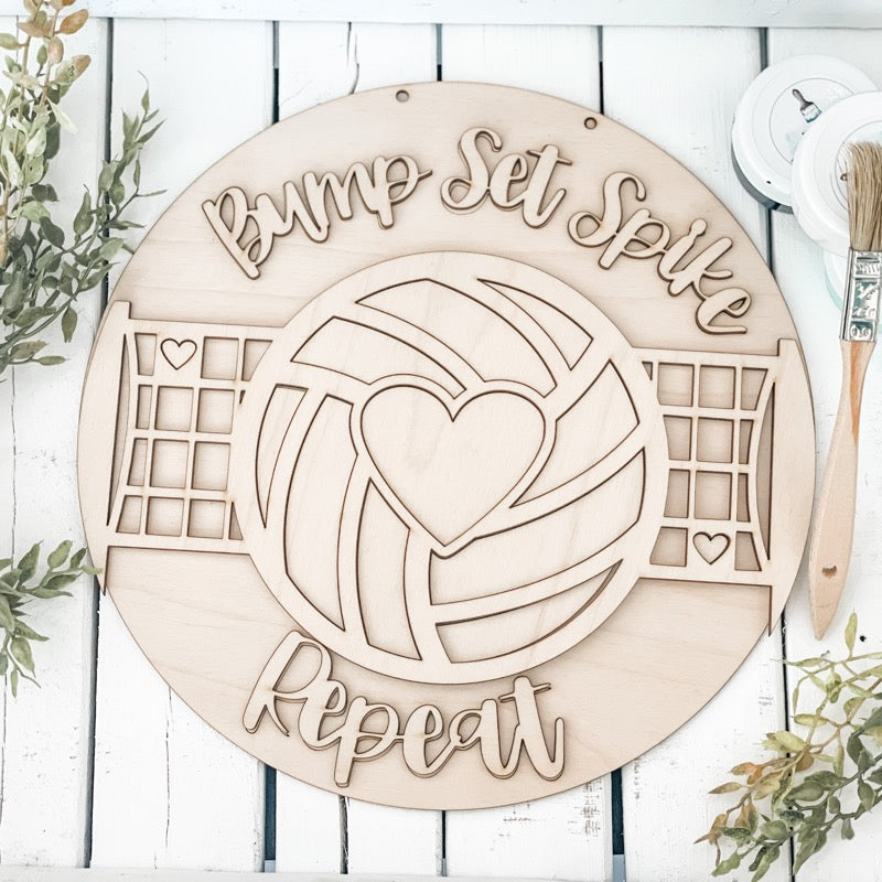 Volleyball Bump Set Spike Repeat: Small Round - Paisley Grace Makery