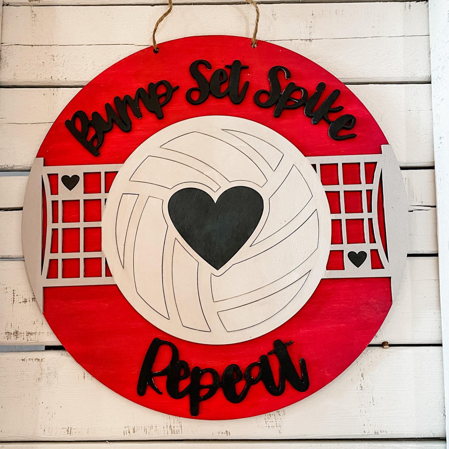 Volleyball Bump Set Spike Repeat: Small Round - Paisley Grace Makery