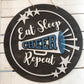 Cheer Eat Sleep Repeat: Small Round - Paisley Grace Makery