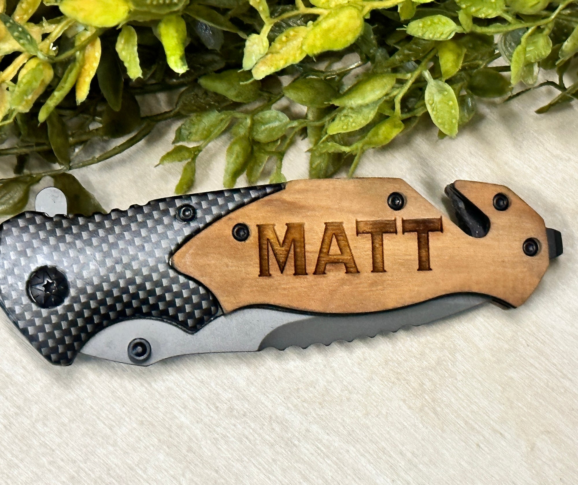 Laser Engraved Pocket Knife - Paisley Grace Makery