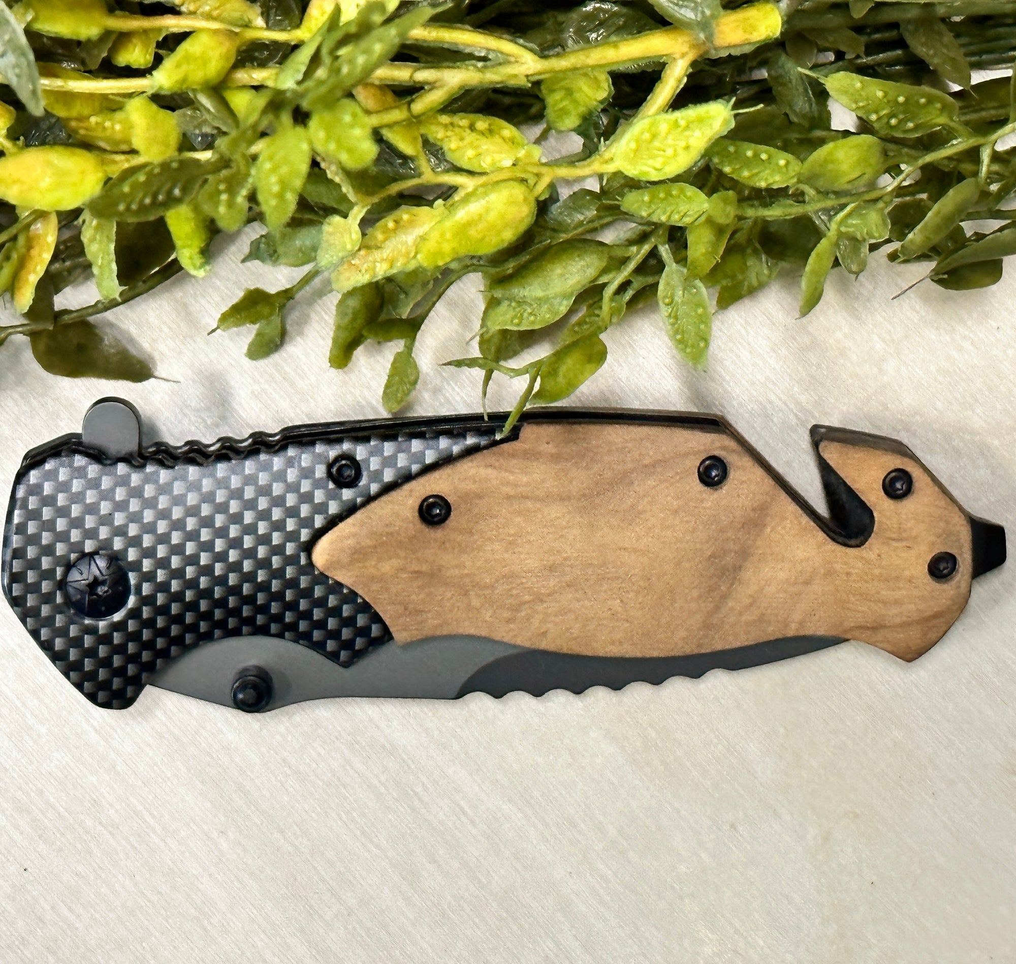 Laser Engraved Pocket Knife - Paisley Grace Makery
