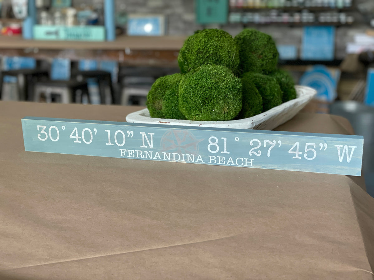 Personalized GPS : Long Shelf Sitter - Paisley Grace Makery