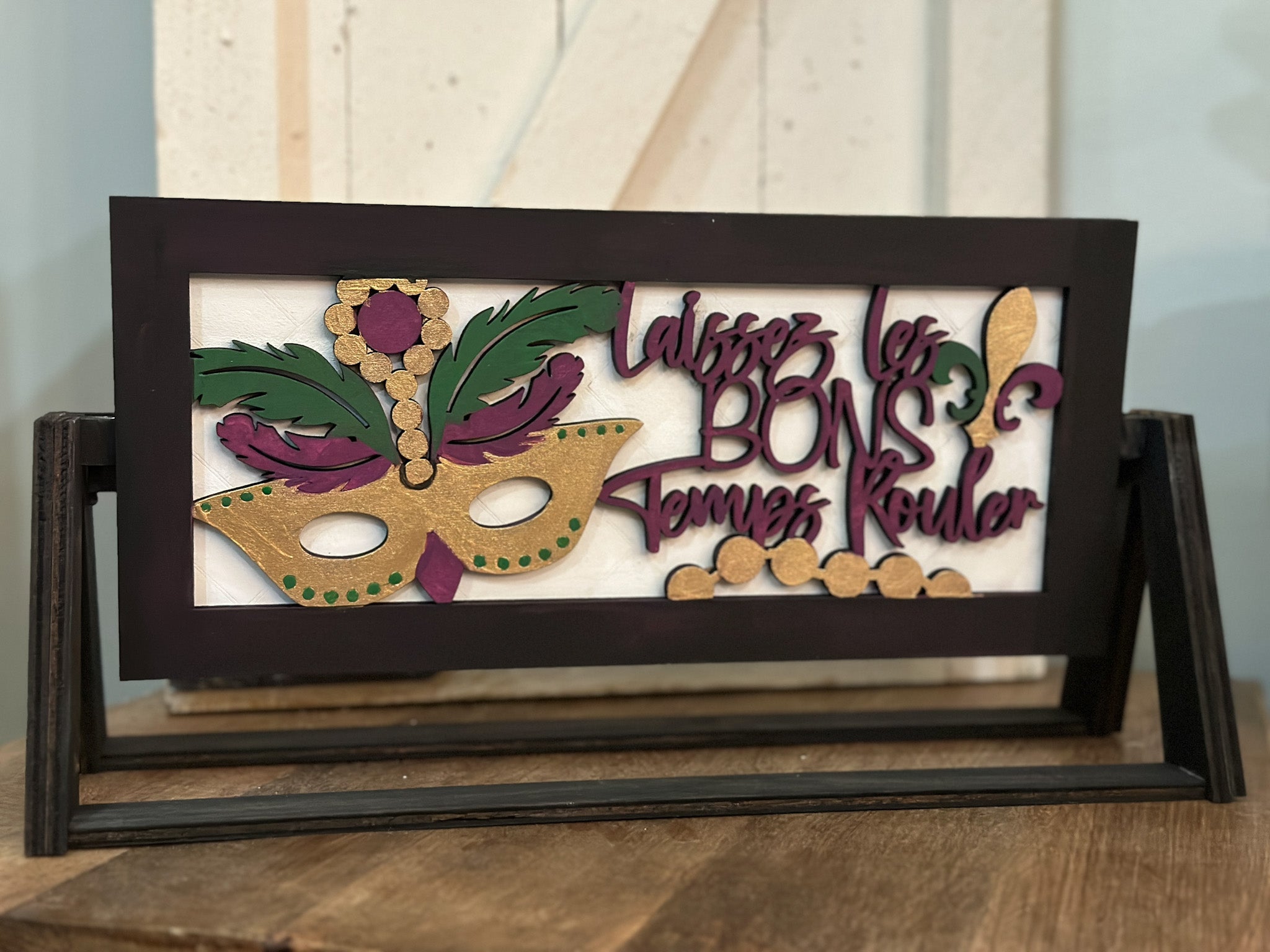 Mardi Gras: Shelf Stand Sign Insert - Paisley Grace Makery