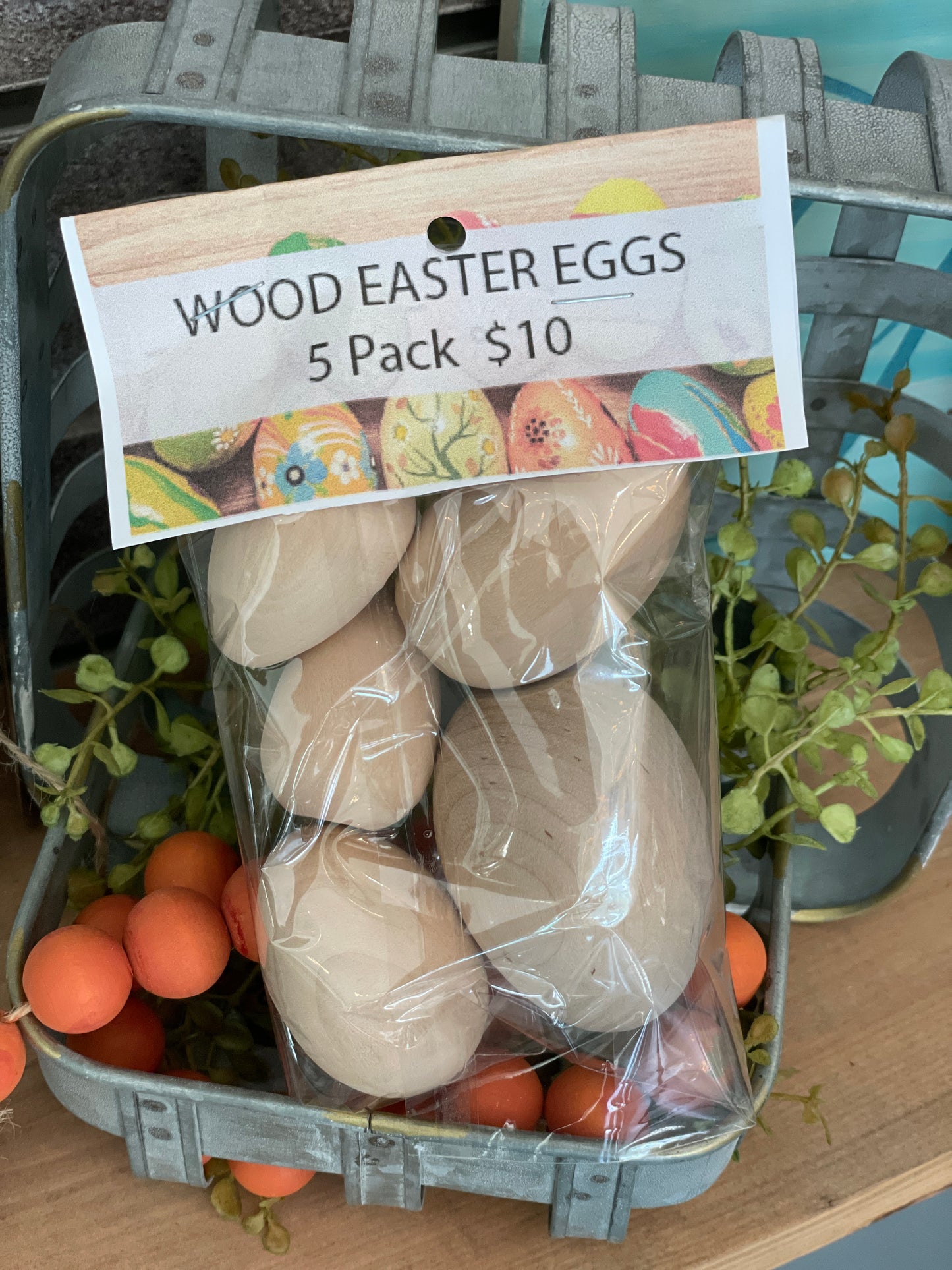 Wood Easter Eggs - 5 Pack - Paisley Grace Makery