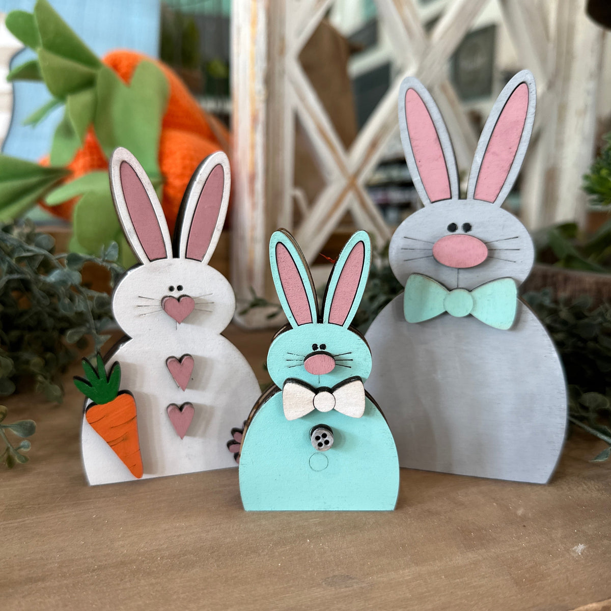 Bunny Trio Family 3D Shelf Sitter P2316