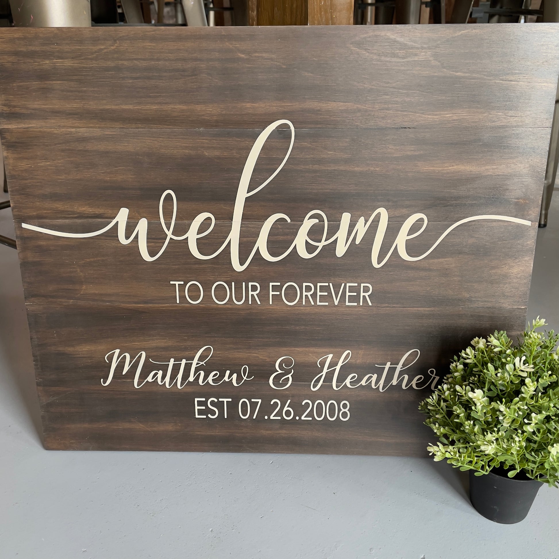 Welcome to our Forever (Personalized) Wedding Sign: SIGNATURE DESIGN - Paisley Grace Makery