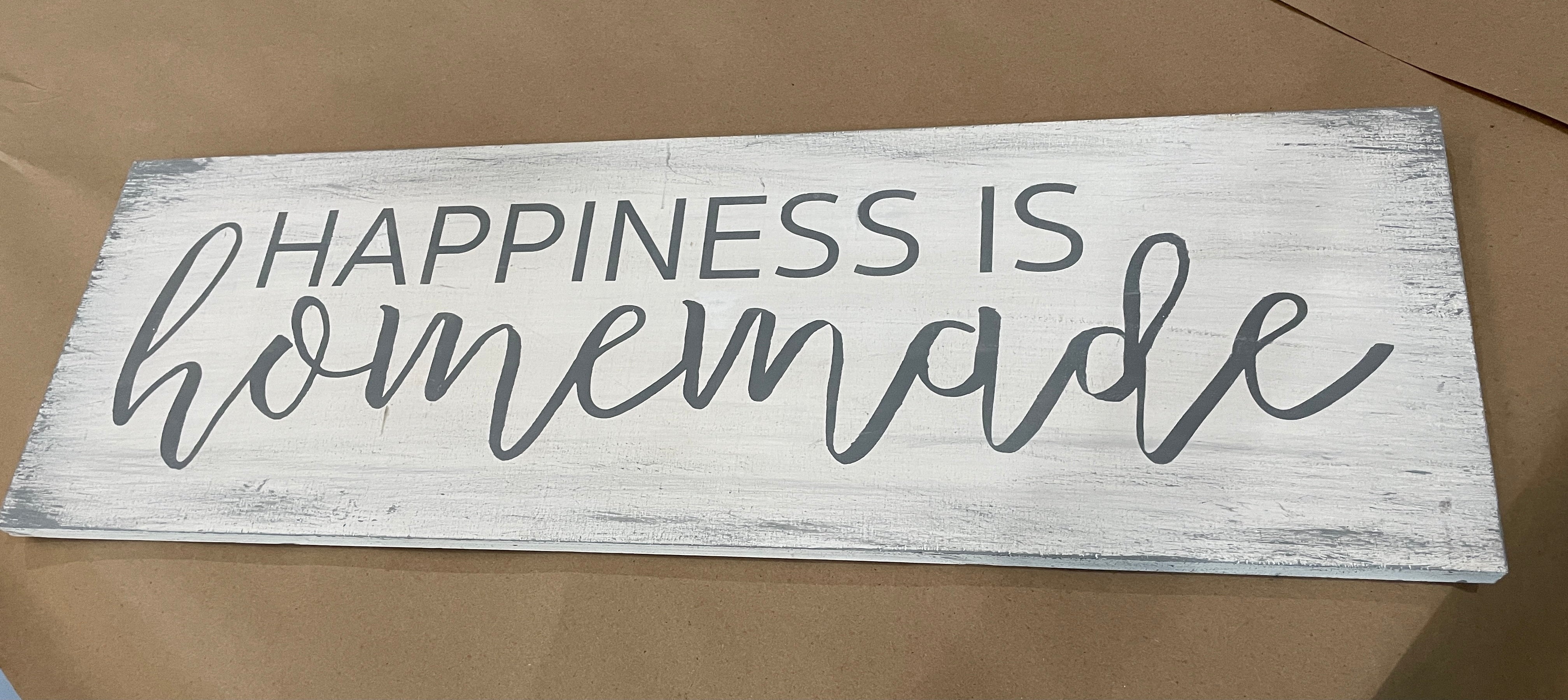 PAINTED Happiness is Homemade 8x24