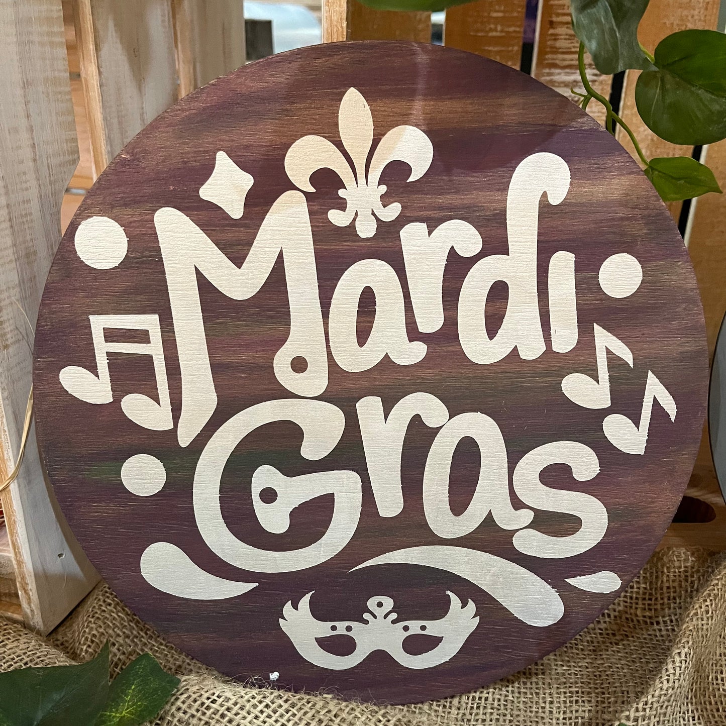 PAINTED Mardi Gras Swappable Disc - Paisley Grace Makery