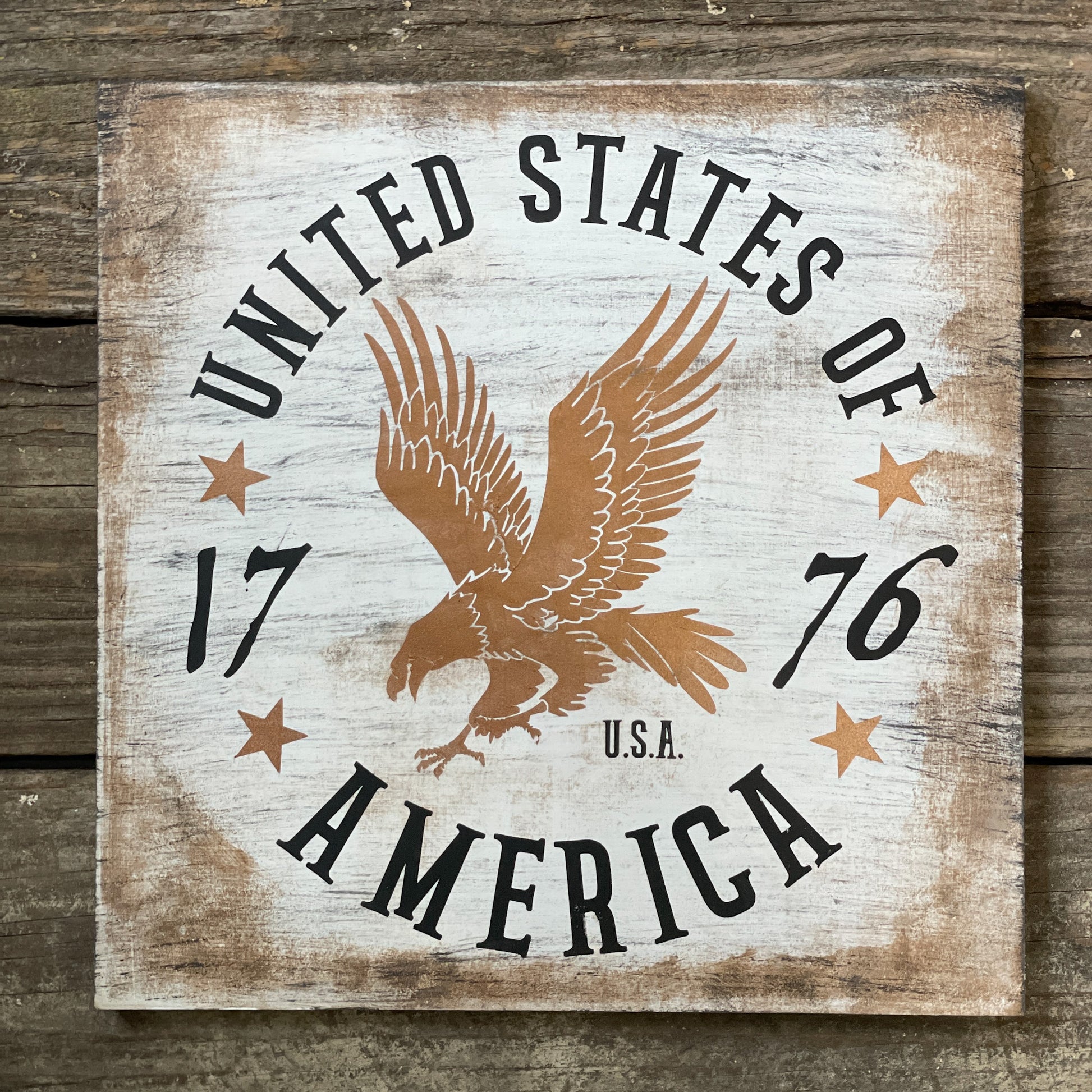 United States of America with Eagle: SQUARE DESIGN - Paisley Grace Makery