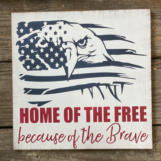 Eagle Flag Home of the Free because of the Brave: SQUARE DESIGN - Paisley Grace Makery
