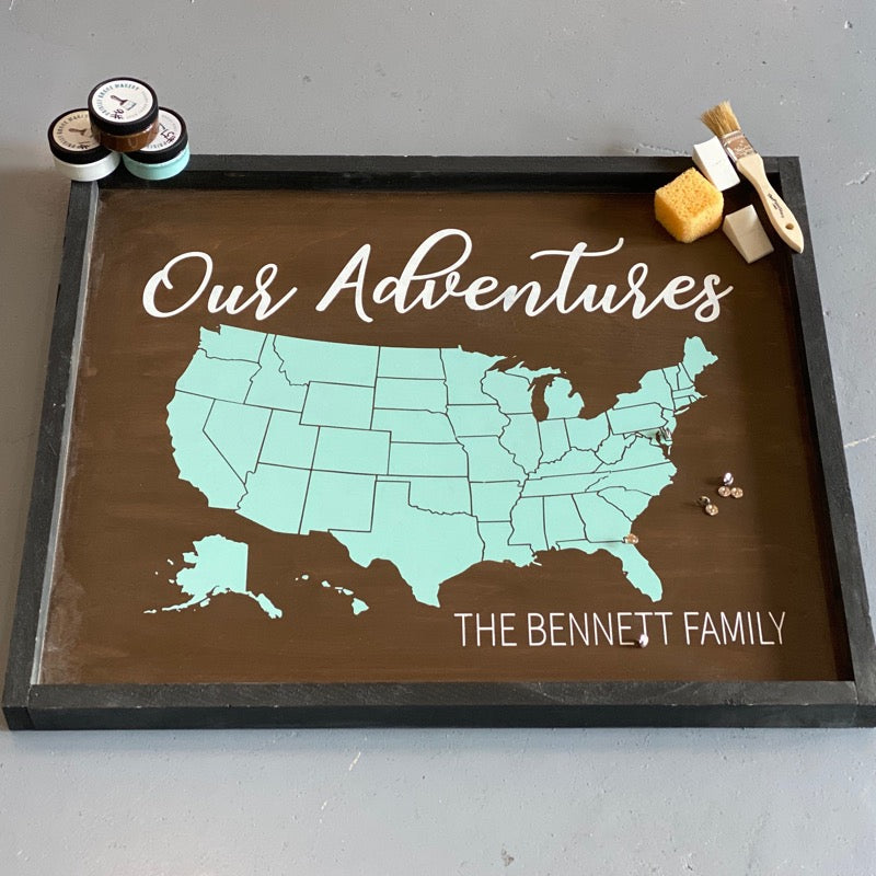 Our Adventures Map Personalized: Signature Design - Paisley Grace Makery