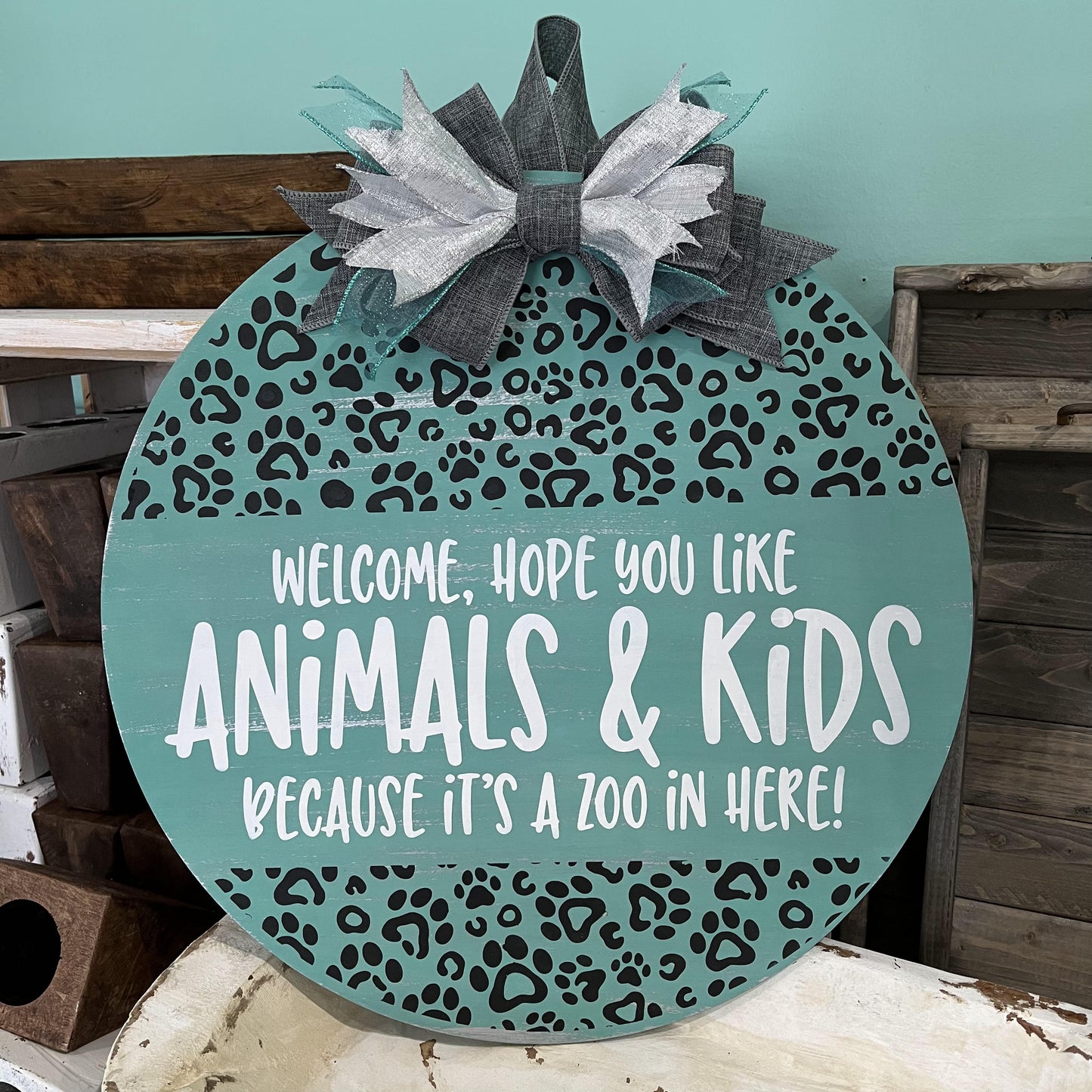 Welcome, Hope You Like Animals & Kids Because It's A Zoo In Here:CIRCLE DOOR HANGER DESIGN - Paisley Grace Makery