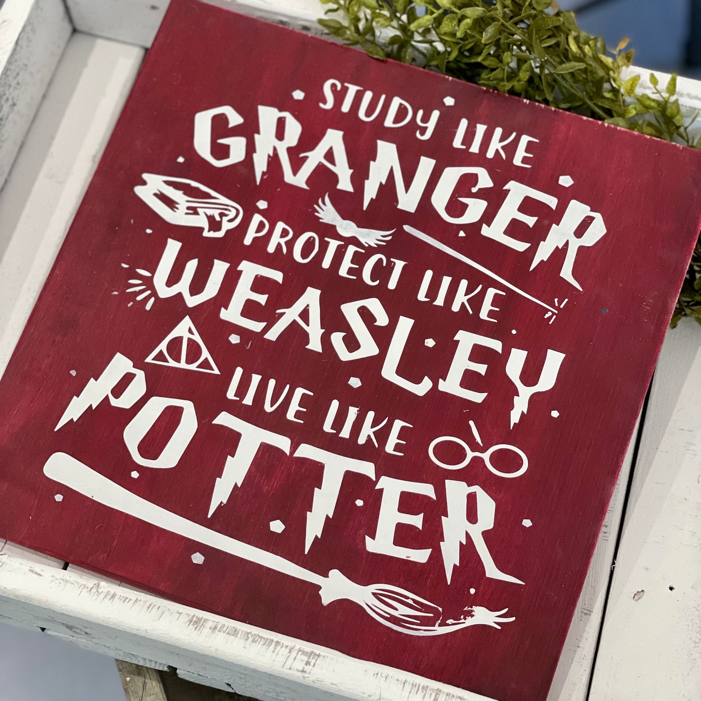 Study Like Granger, Protect Like Weasley, Live Like Potter: SQUARE DESIGN - Paisley Grace Makery