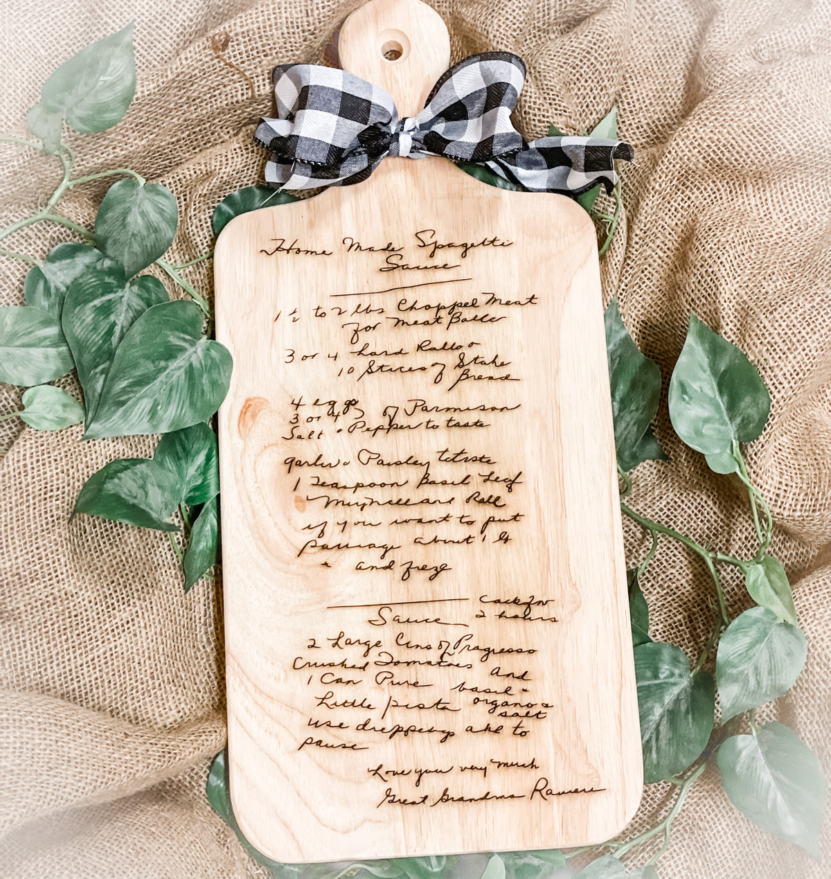 Handwritten Recipe Engraved Cutting Board - Paisley Grace Makery