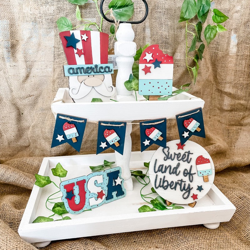 Sweet Land of Liberty Patriotic: Tiered Tray Collections - Paisley Grace Makery