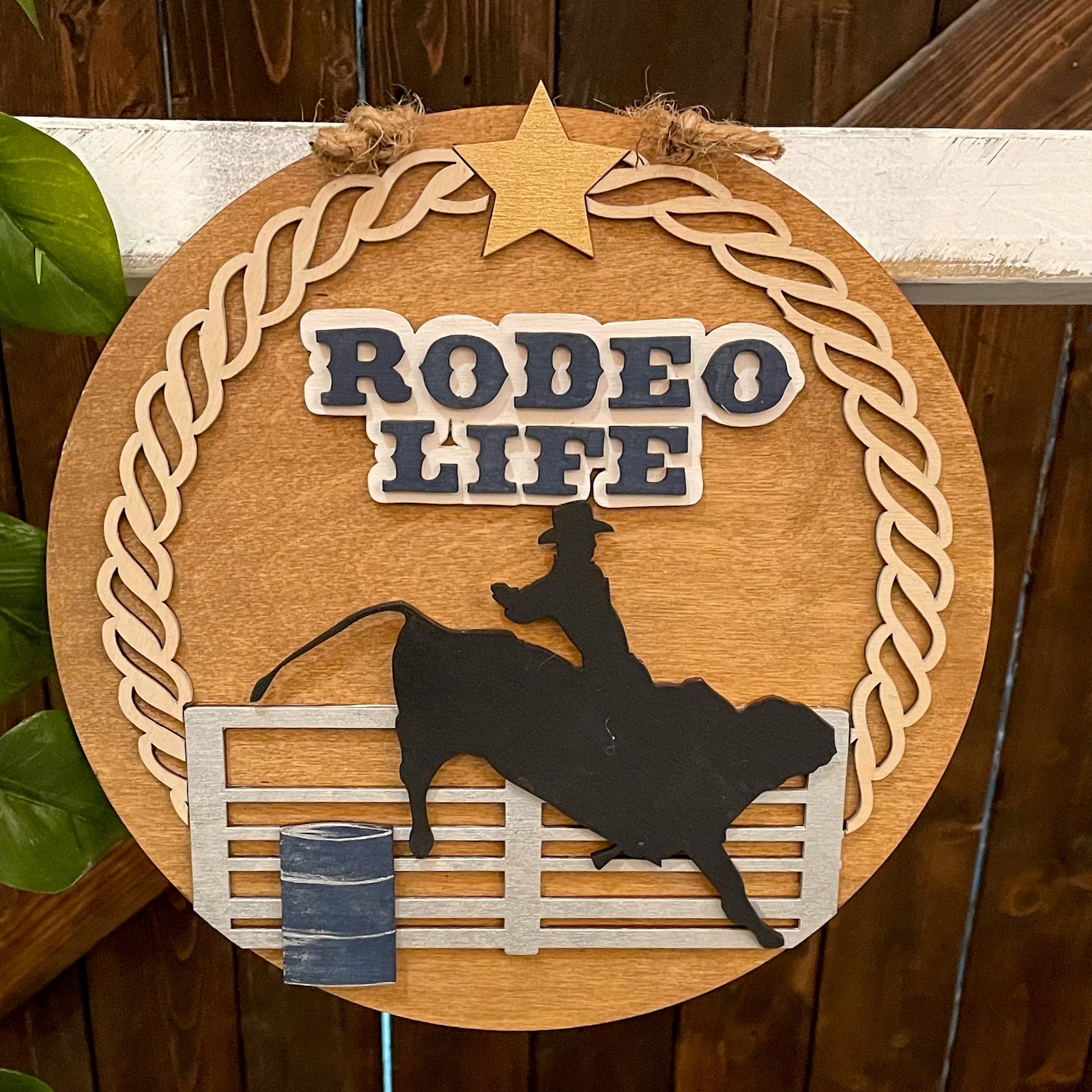 Rodeo Life: Small Round Youth Door Hanger - Paisley Grace Makery