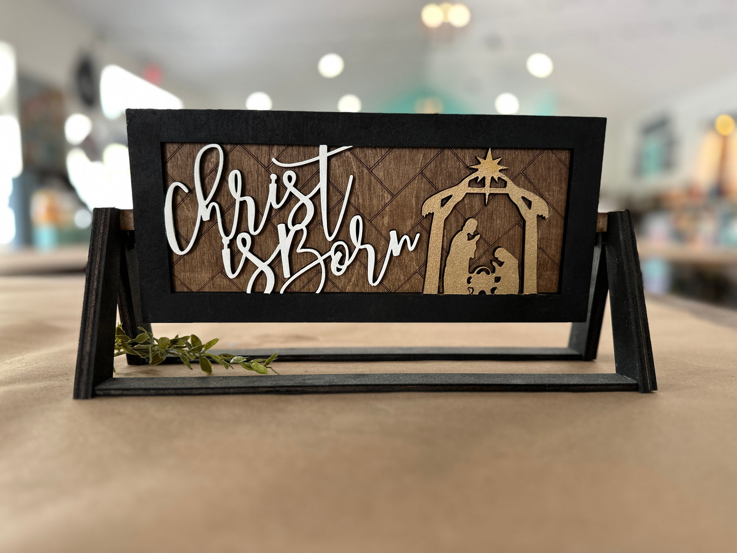 Christ is Born Shelf Stand Sign Insert P2391