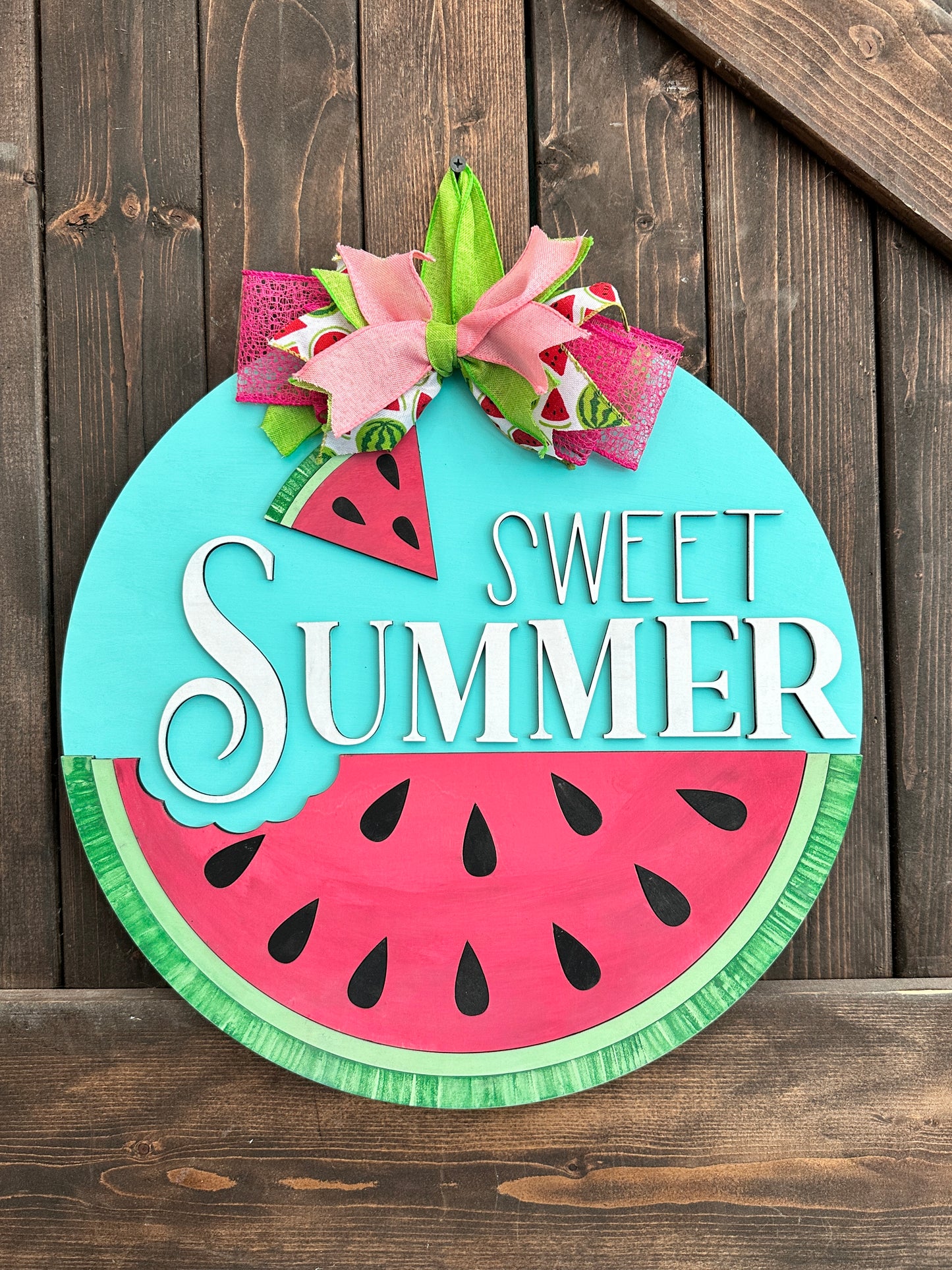 PAINTED Sweet Summer Watermelon Door Hanger