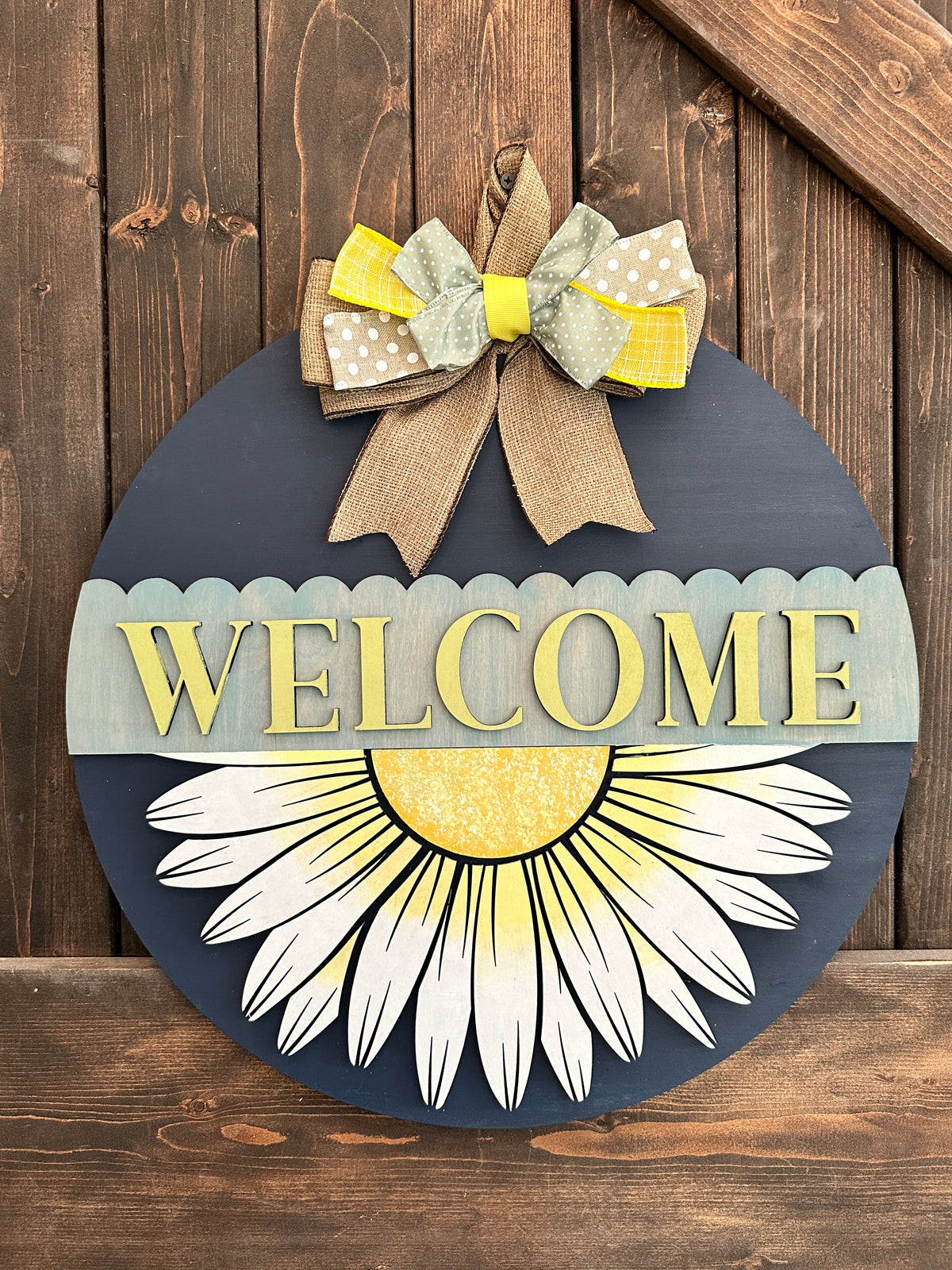 Welcome Daisy Door Hanger Design P2394