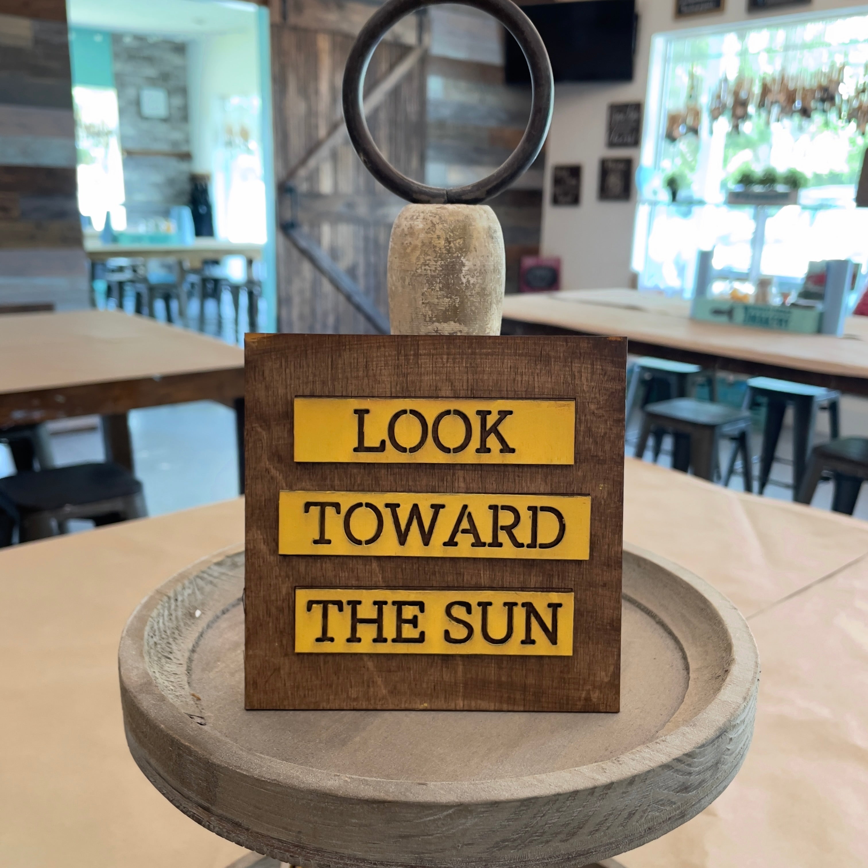 PAINTED - Look Toward the Sun Tiered Tray Decor 5.5x5.5