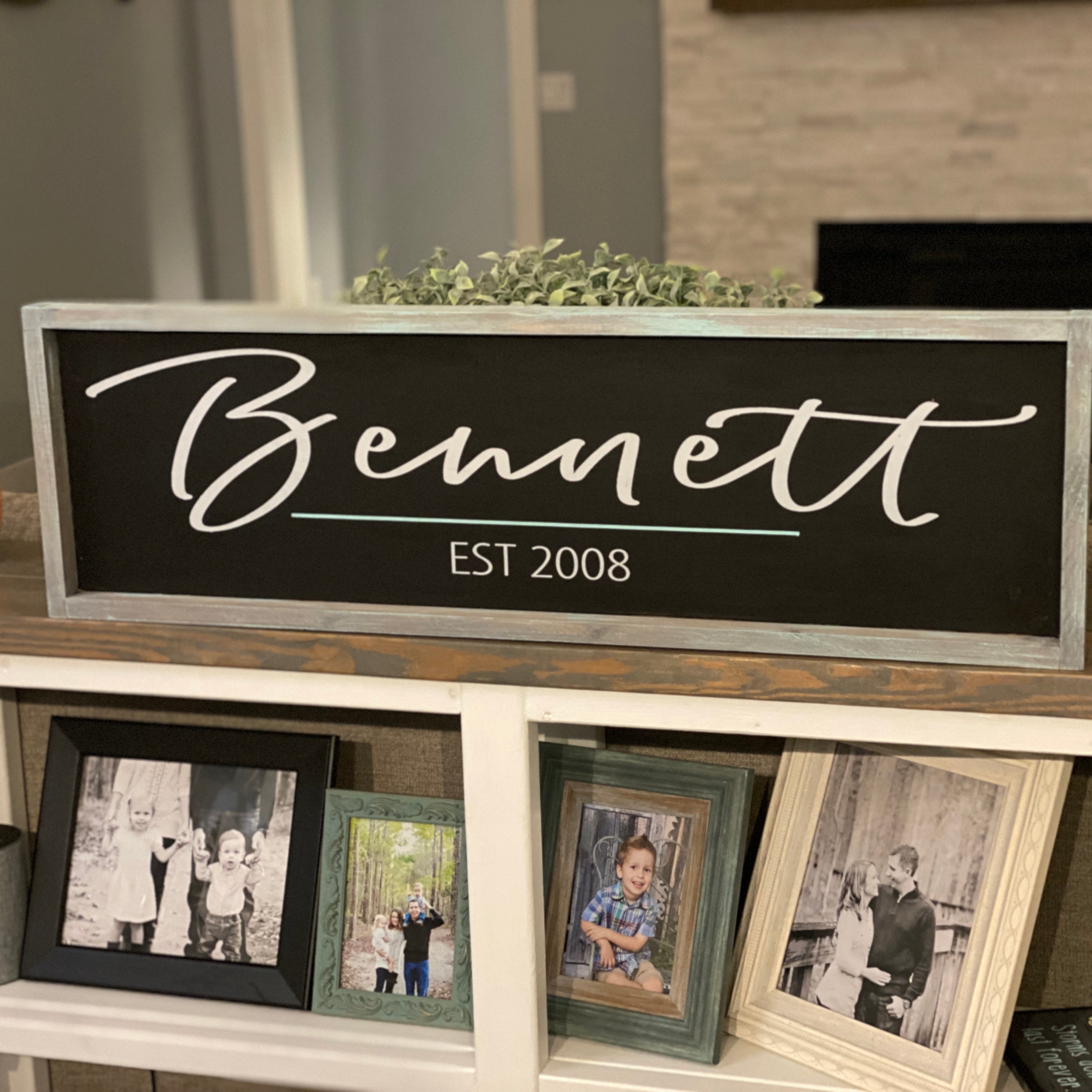 Simple Cursive Name with Est Date: Plank Design – Paisley Grace Makery