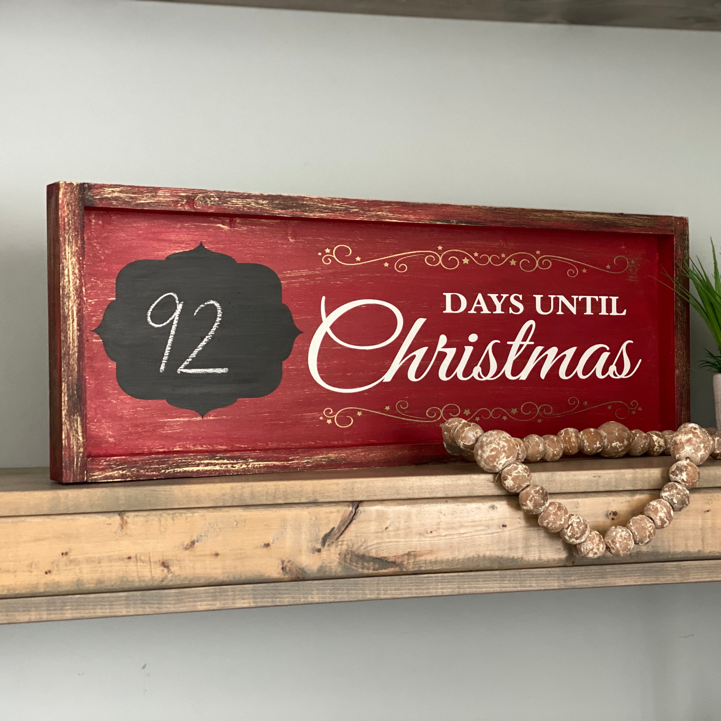 Days Until Christmas (Countdown): Plank Design - Paisley Grace Makery