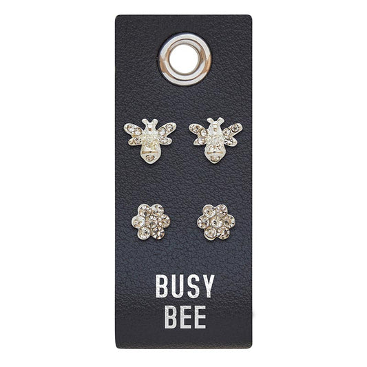 Busy Bee Silver Stud Earrings - Paisley Grace Makery