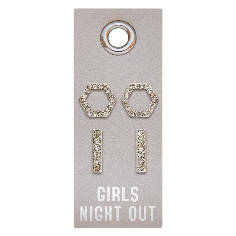 Girls Night Out Silver Stud Earrings - Paisley Grace Makery