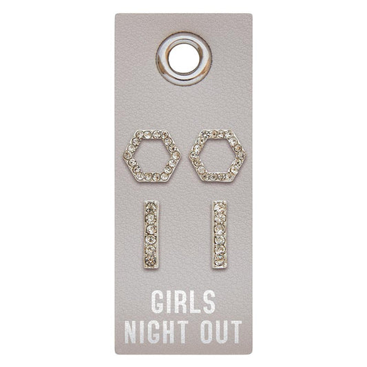 Girls Night Out Silver Stud Earrings - Paisley Grace Makery