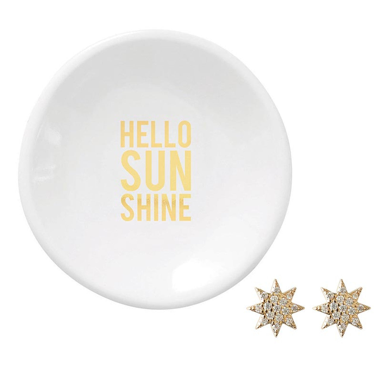 Hello Sunshine Ceramic Ring Dish & Earrings - Paisley Grace Makery