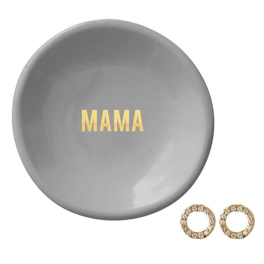Mama Ceramic Ring Dish & Earrings - Paisley Grace Makery