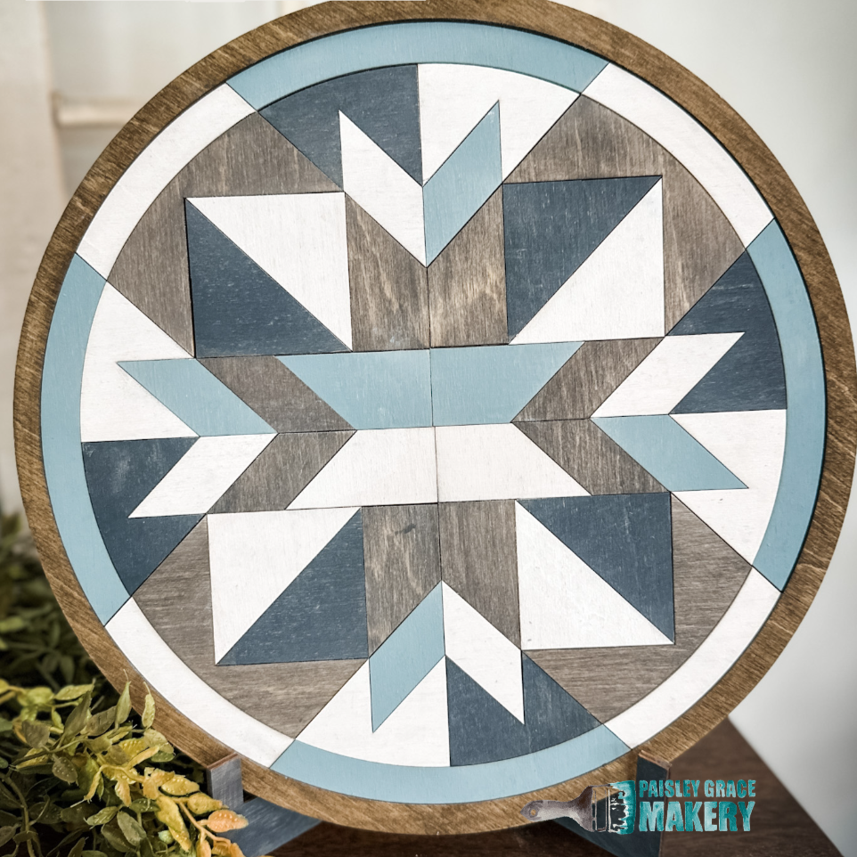 Round Wood Barn Quilt Laser Design P2339