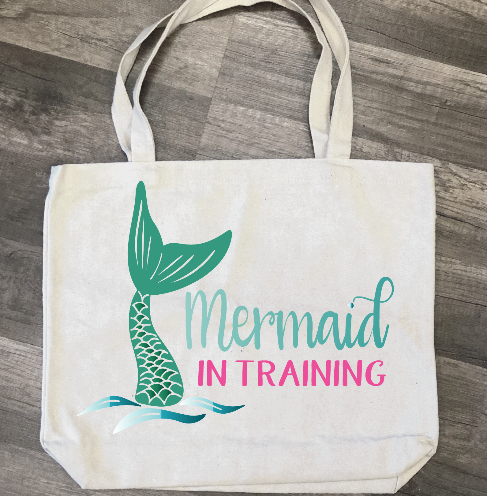 Mermaid in Training: Canvas Bag - Paisley Grace Makery