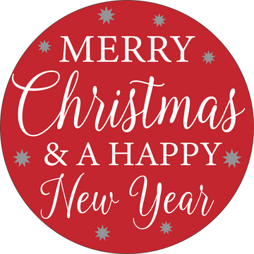 Merry Christmas & a Happy New Year: Swappable Round Door Hanger Insert - Paisley Grace Makery