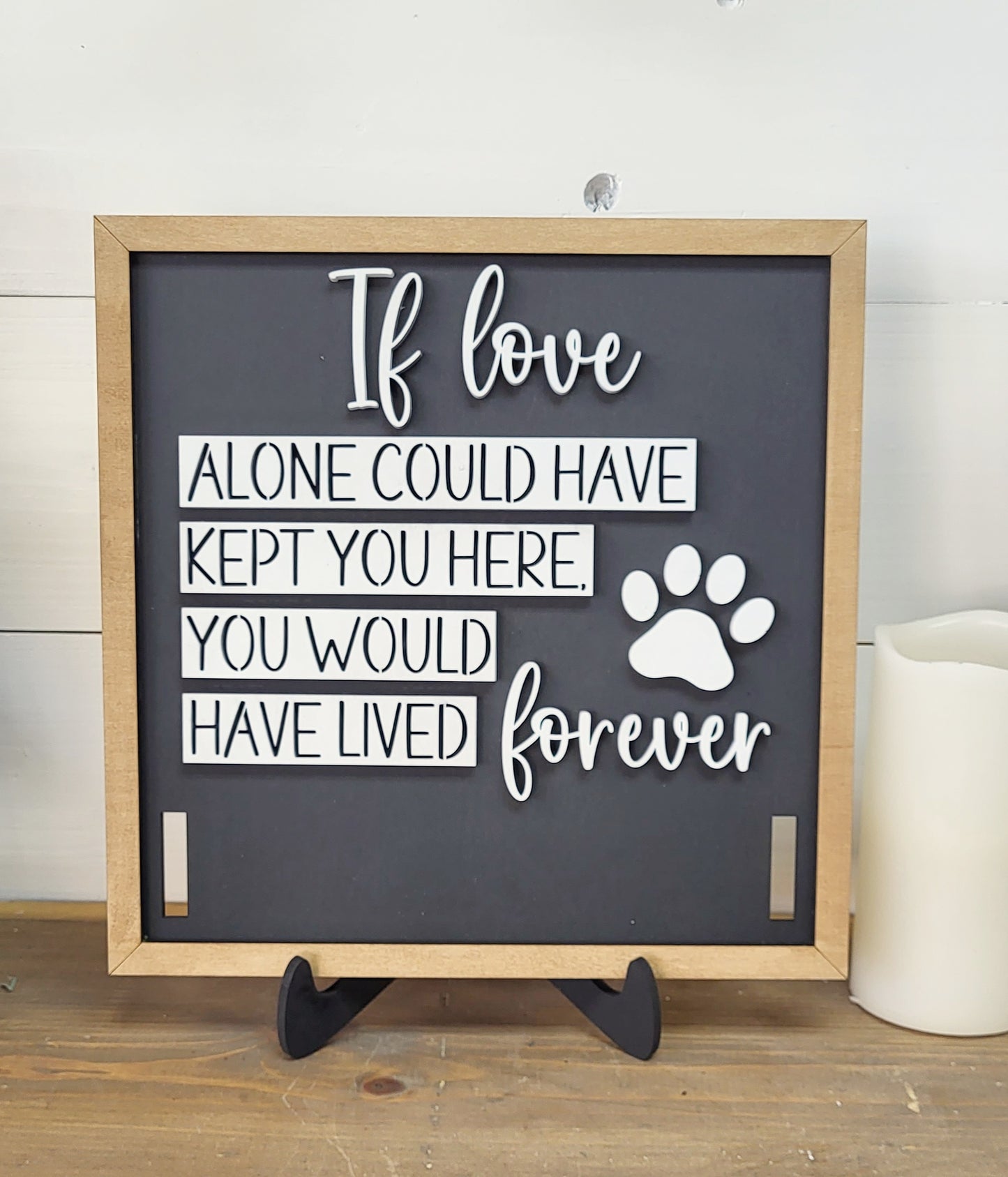 Pet Memorial Collar Frame with Stand