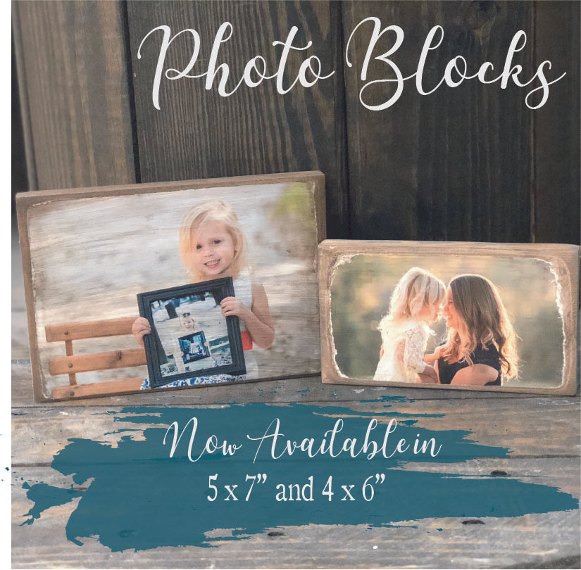 MINI PHOTO BLOCK- 4x6 or 5x7 WITH YOUR IMAGE - Paisley Grace Designs