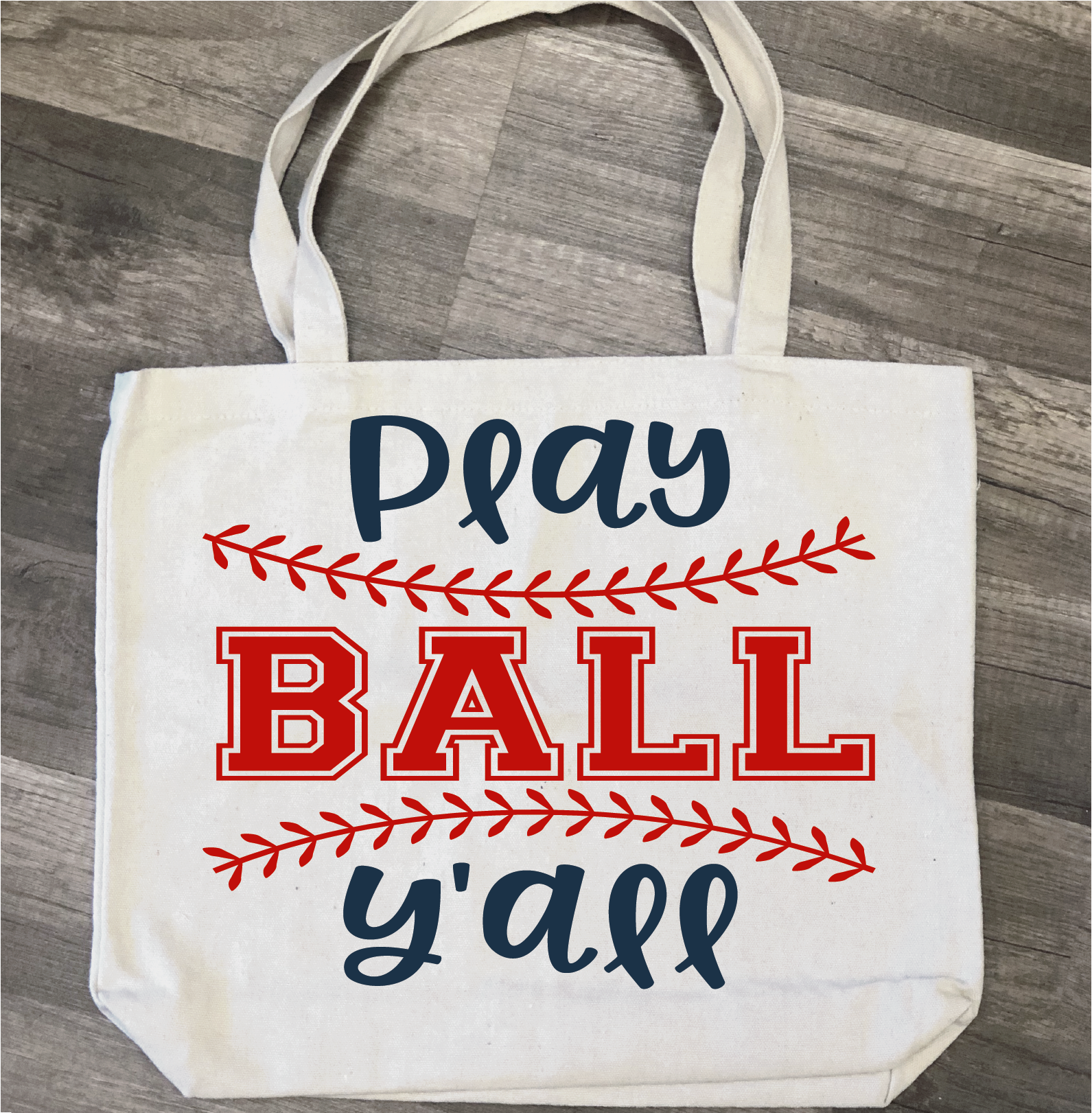 Play Ball Y'all: Canvas Bag - Paisley Grace Makery