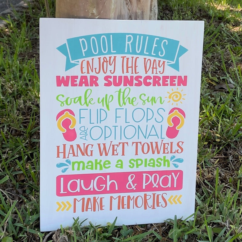 Pool Rules with Flip Flops: Signature Design - Paisley Grace Makery