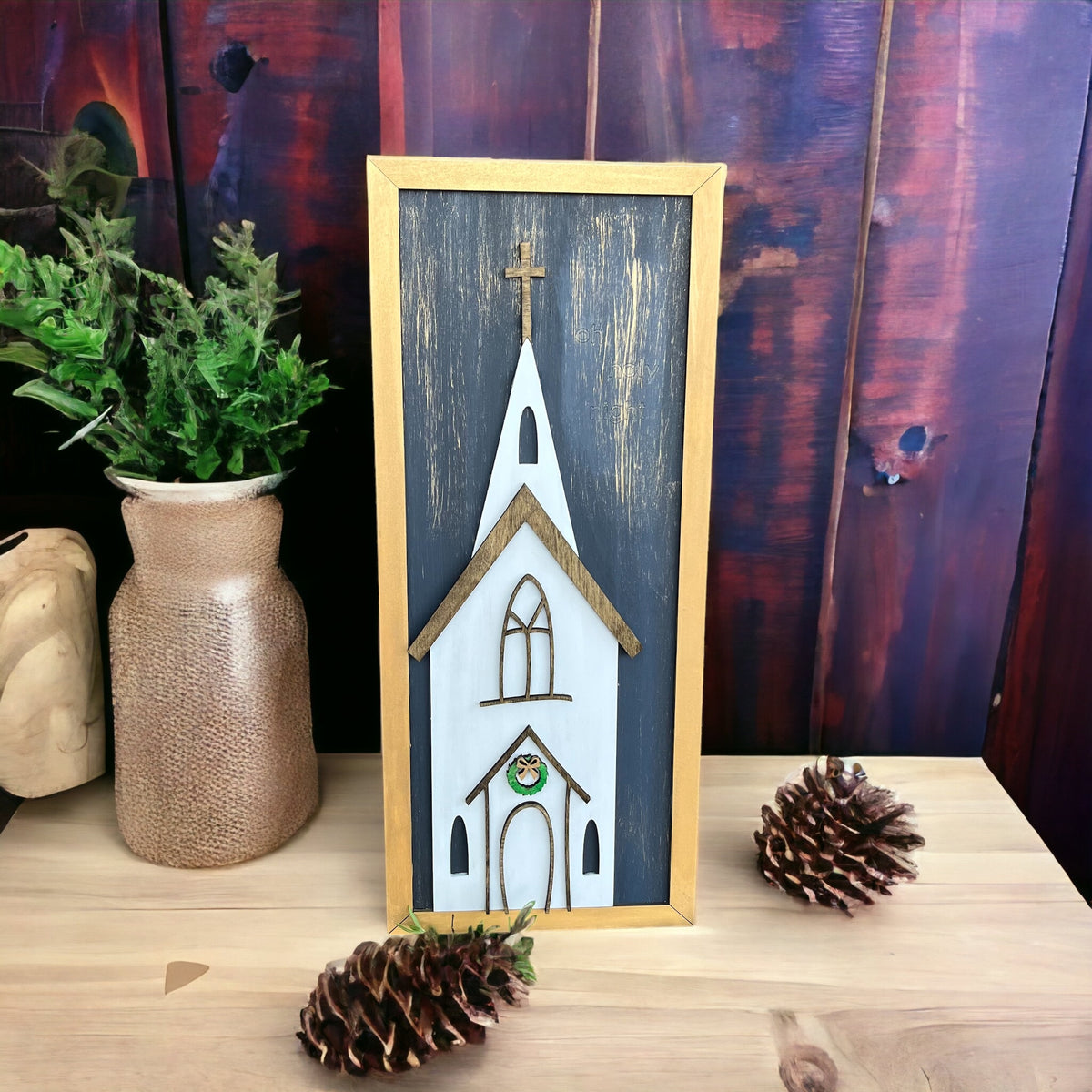Primitive Church 3D Layered Sign P2388