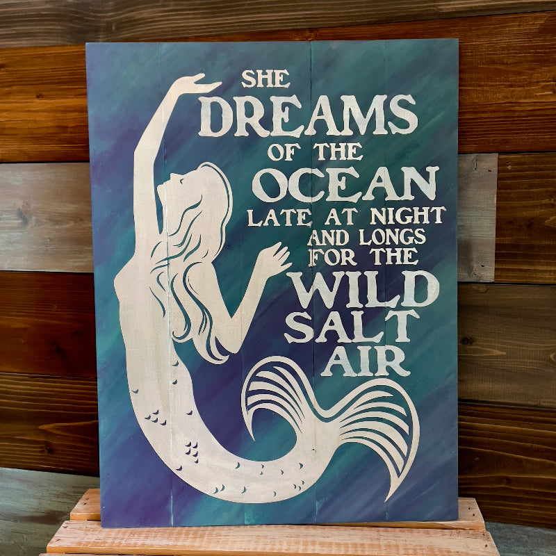 She Dreams of the Ocean Late at Night and Longs For the Wild Salt Air: Signature Design - Paisley Grace Makery