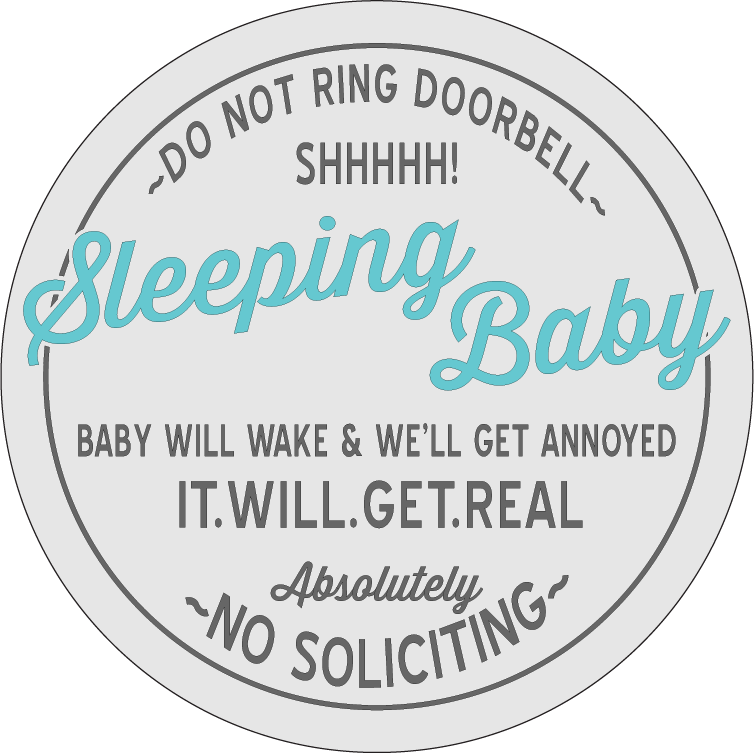 Sleeping Baby: Swappable Round Door Hanger Insert - Paisley Grace Makery